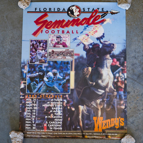 1991 Wendy's Florida State Seminoles Football Poster