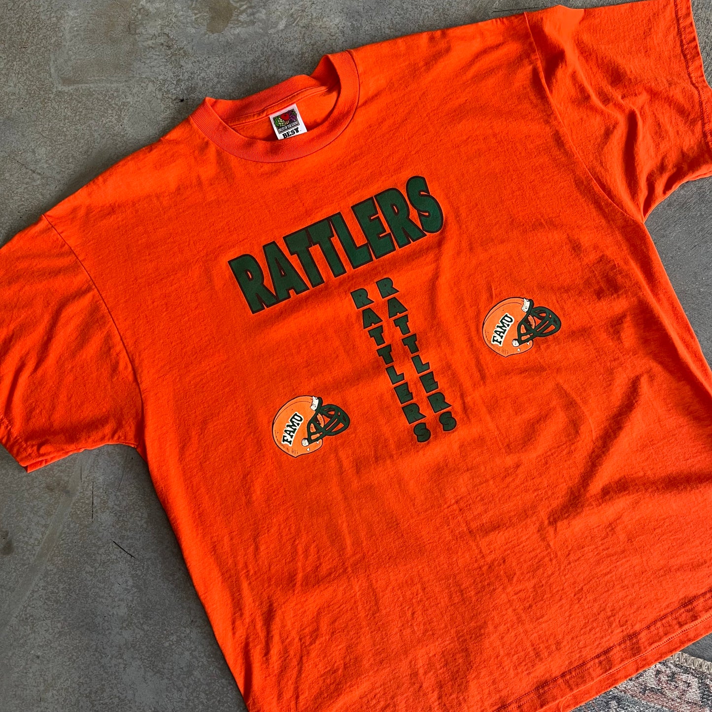 Rattlers Spell Out Helmet Shirt (Orange)- XL (BKB)
