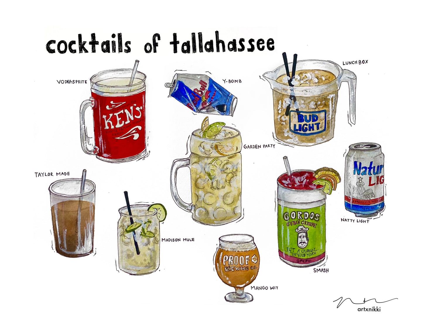 Cocktails of Tallahassee Part One Print (AXN)